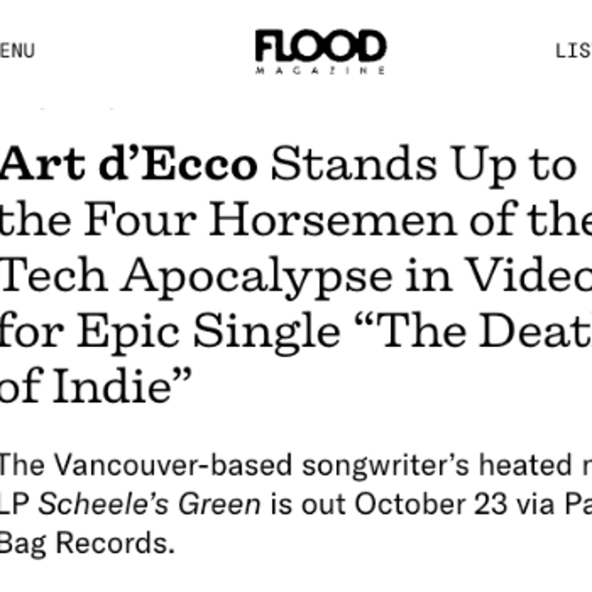 FLOOD MAGAZINE: Music Video Premiere