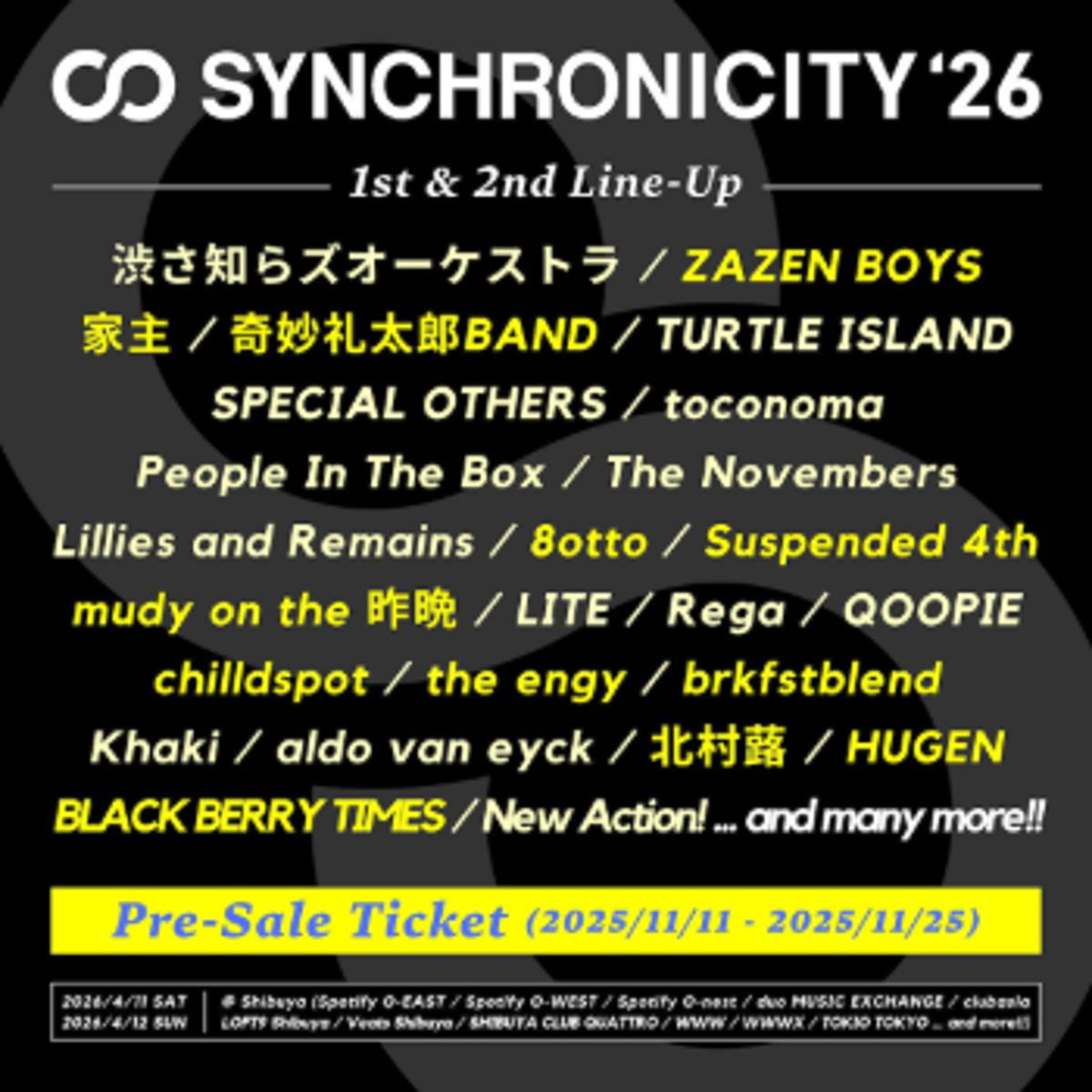4/11~12 Tokyo, Japan @ SYNCHRONICITY'26